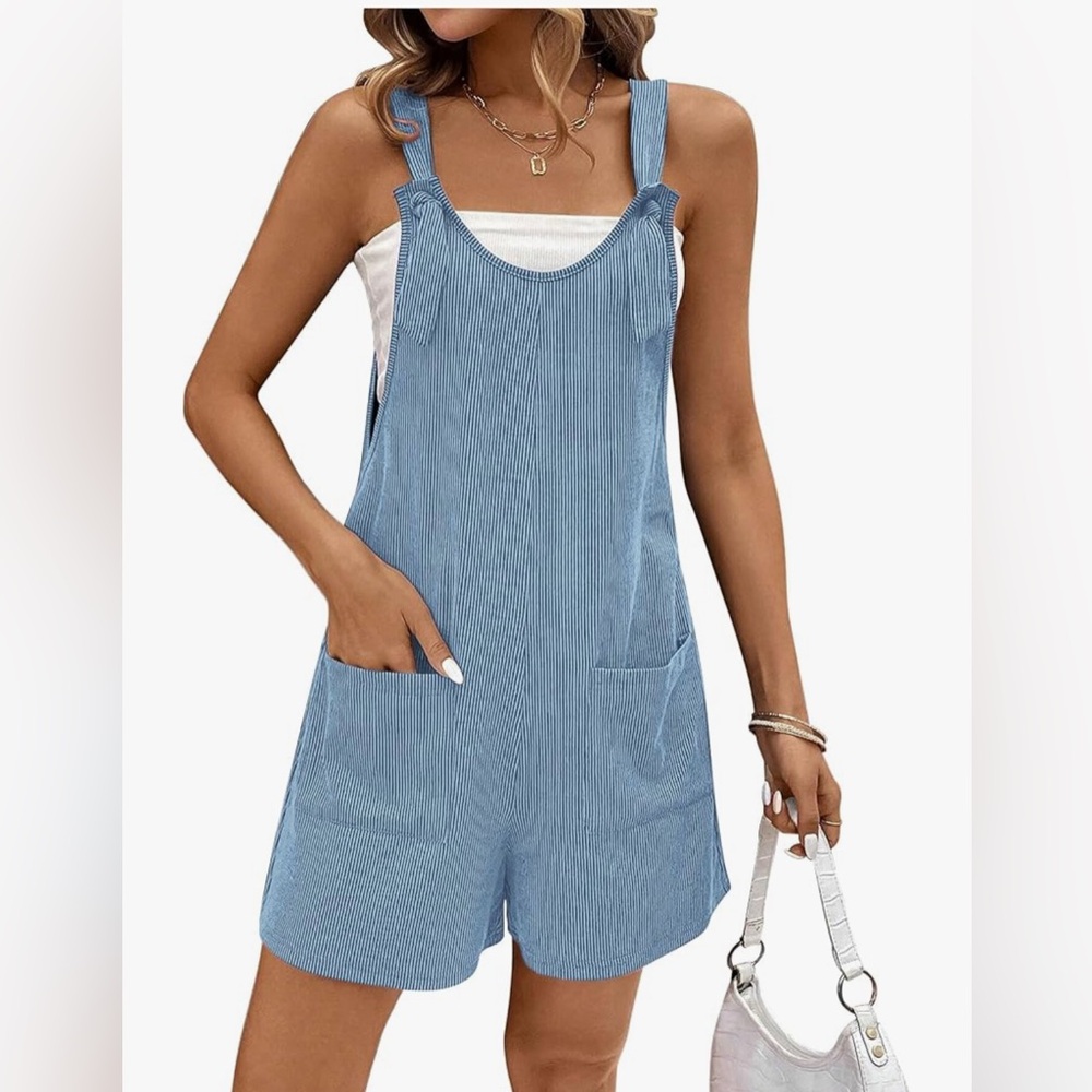 Women's Blue Overall Romper
